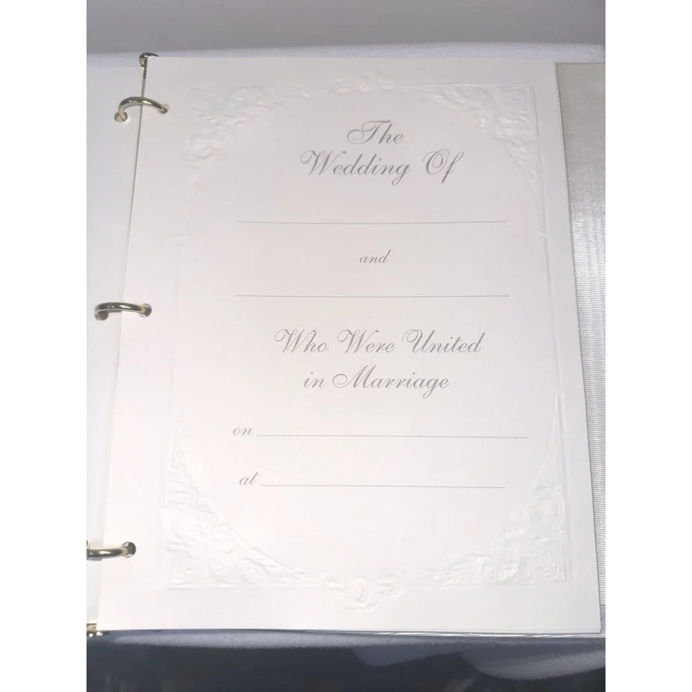 Vintage 1996 Beverly Clark Wedding Memories Memory Book Journal White Embossed